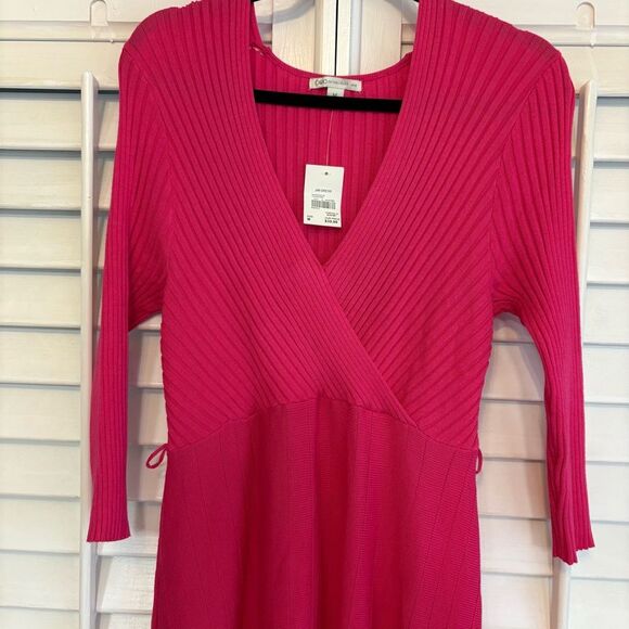 Cato Pink Ribbed Sweater Dress Size Medium - Picture 3 of 10